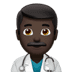 👨🏿‍⚕️ man health worker: dark skin tone display on Apple